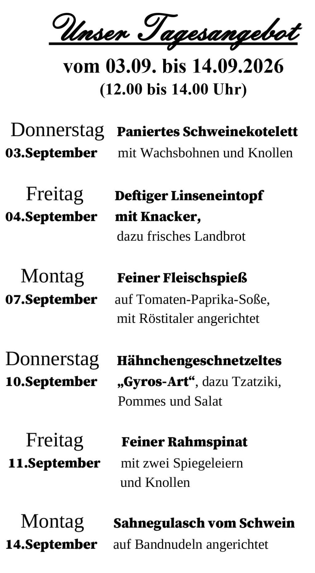 Tagesangebot
